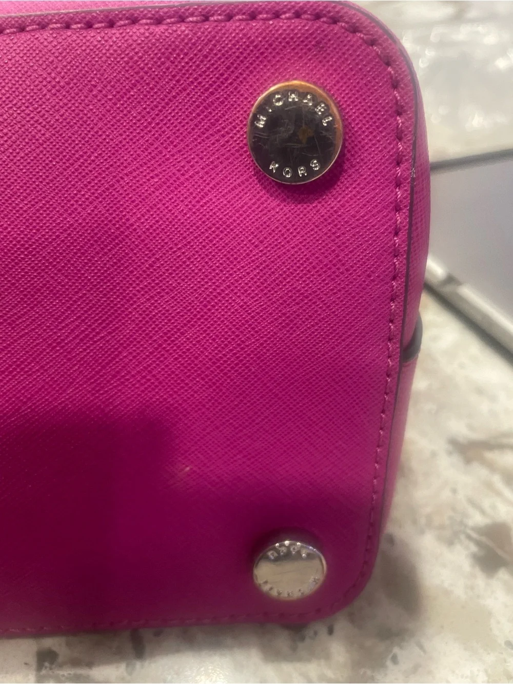 Michael Kors Fuchsia Dome Satchel with Crossbody Strap